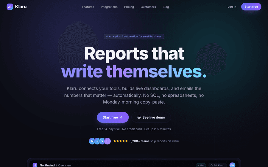 Klaru — website screenshot